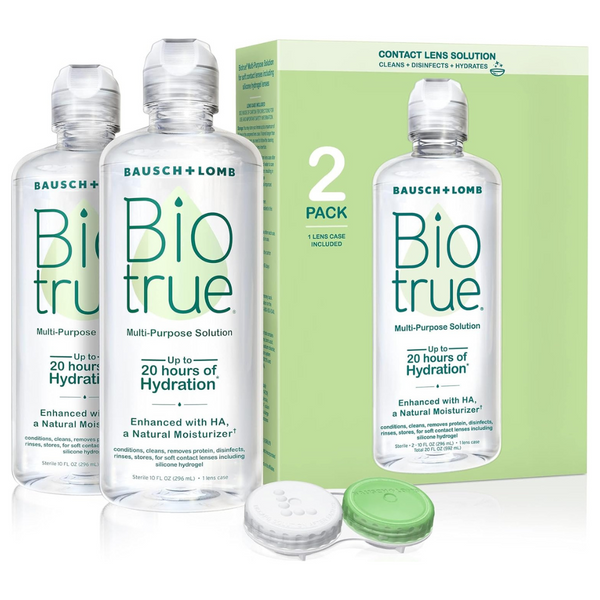 2-Pack Bausch + Lomb Biotrue 10Oz Contact Lens Solution W/Case