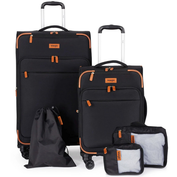 Wrangler 5-Piece Softside Spinner Luggage Set