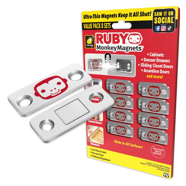 8-Pack Ultra-Thin Ruby Monkey Magnets