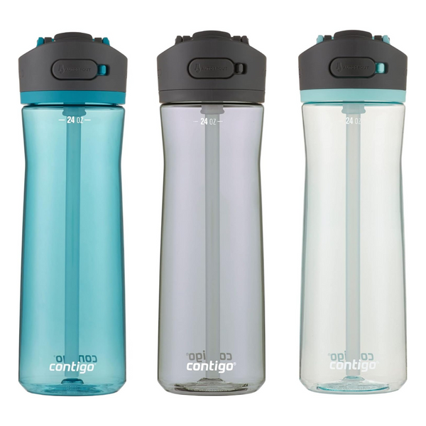 3-Pack 24Oz Contigo Ashland 2.0 Tritan Water Bottles W/Autospout Lid