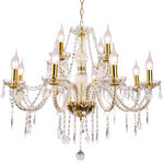 Modern Luxurious Candle Gold Crystal Chandelier