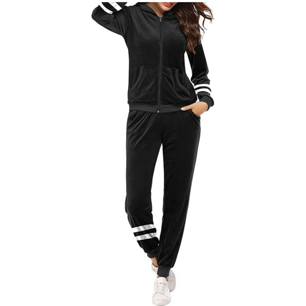 Women's Casual Velour Tracksuit Set (various colors/sizes