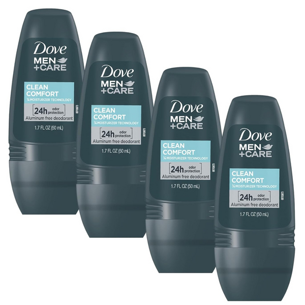 4-Pack Dove Men+Care Roll On Deodorant (1.7oz) (Clean Comfort Or Original Clean)