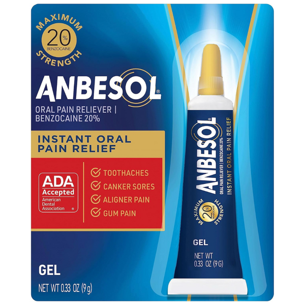 Anbesol Maximum Strength Oral Pain Relief Gel, 0.33 Oz