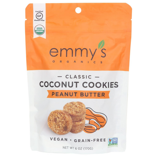 Emmys Organic Peanut Butter Coconut Cookie, 6 Oz