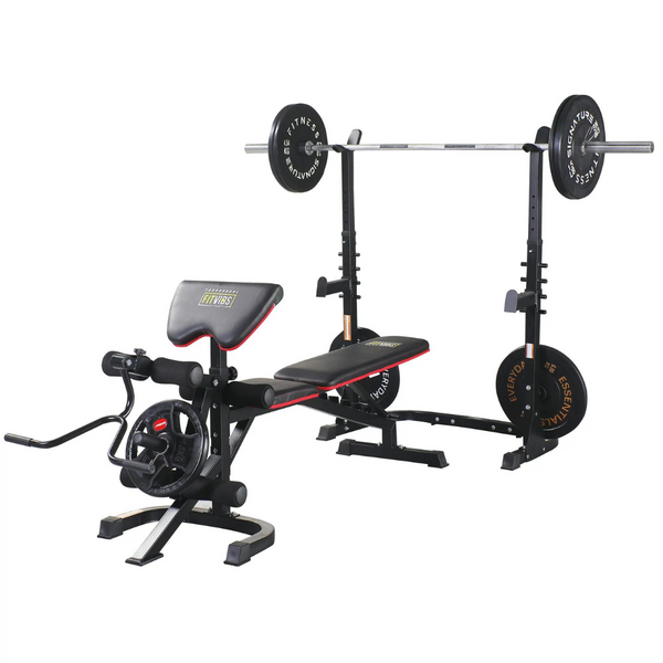 Fitvids LX600 Adjustable Olympic Workout Bench With Squat Rack