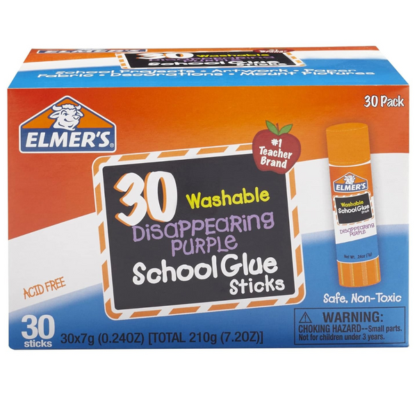 30-Count Elmers Disappearing Purple School Glue Washable Sticks