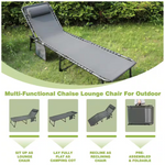 Veikous Outdoor Folding Chaise Fully Flat Lounge Chair