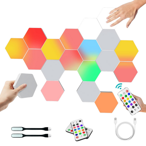 6-Pack Hexagon RGB LED Wall Lights With Remote