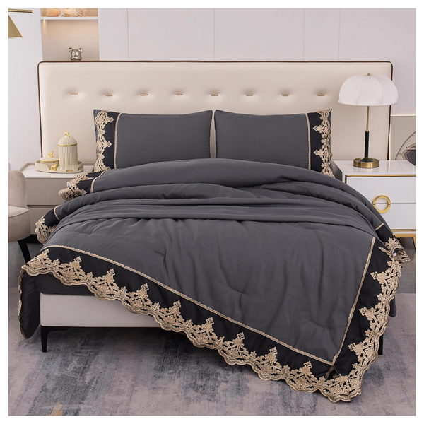 5-Piece Peopleareok Twin Size Solid Comforter Set (Various)