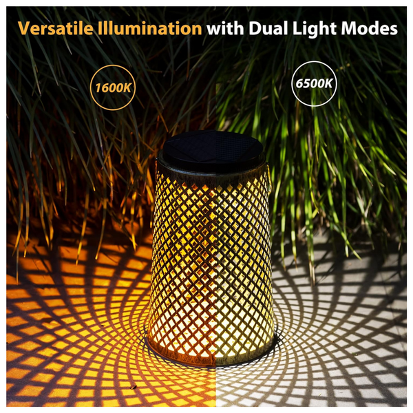 2-Pack Rumiom Outdoor Waterproof Solar Lanterns W/2 Lighting Colors