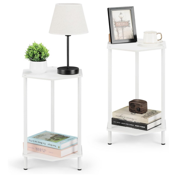 Set Of 2 Rustic Accent Modern Bamboo Side Table