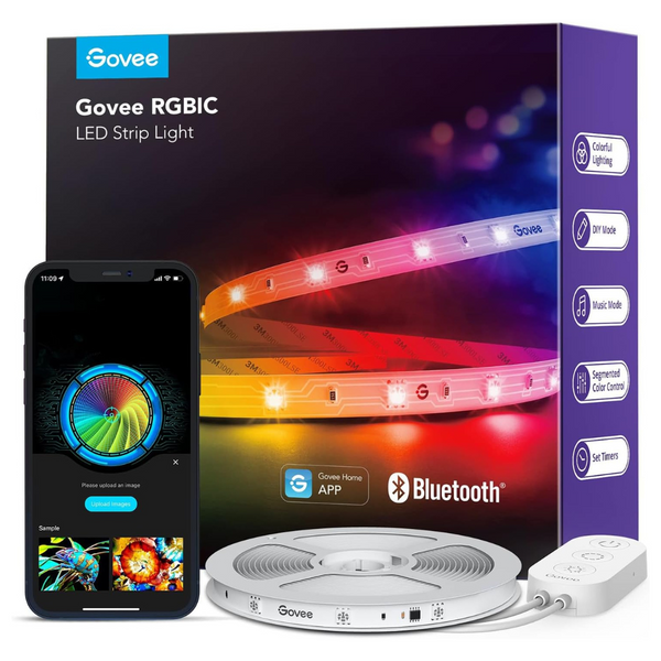 Govee 16.4ft RGBIC Smart LED Music Sync Mode Bluetooth Strip Lights