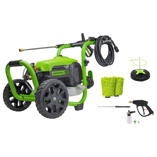 Greenworks Electric Pressure Washer Up To 3000 PSI at 2.0 GPM Combo Kit