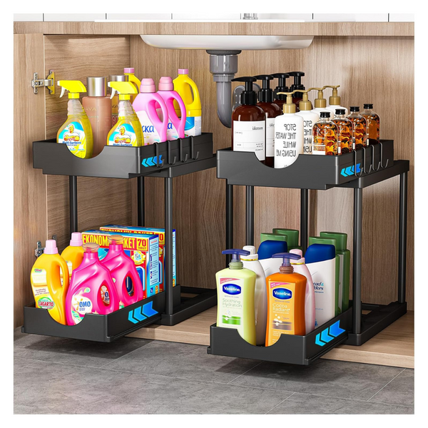 2 Pack Double Sliding Under Sink Organizers