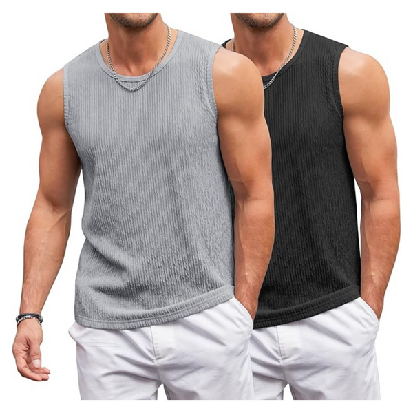 2-Pack Coofandy Men's Sleeveless Lightweight T-Shirts