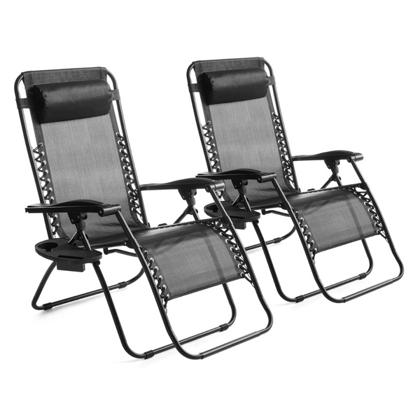 2-Pack Mainstays Zero Gravity Bungee Lounge Chair (3 Colors)