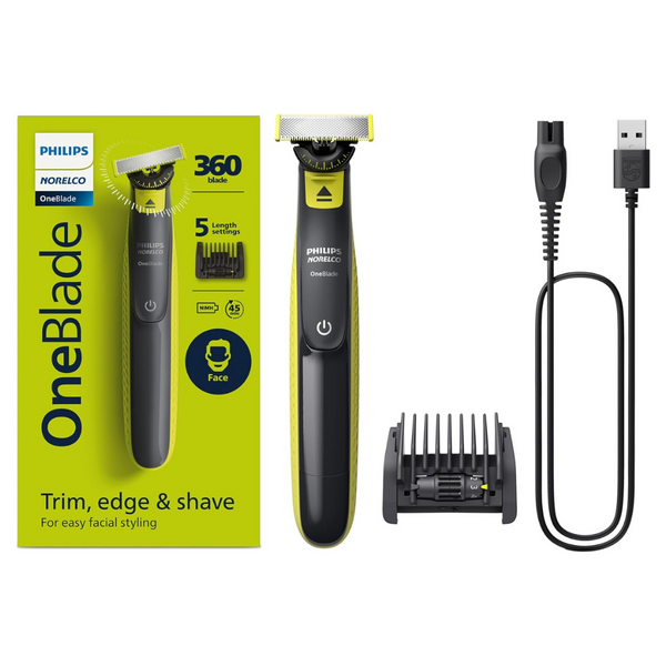 Philips Norelco OneBlade 360 Face, Hybrid Electric Beard Trimmer