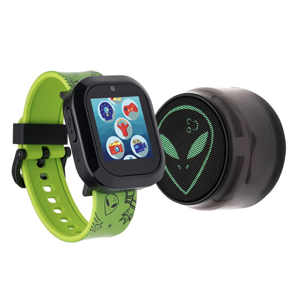 iTech Jr Kids Boys Alien Silicone Strap Smartwatch With Bluetooth Speaker