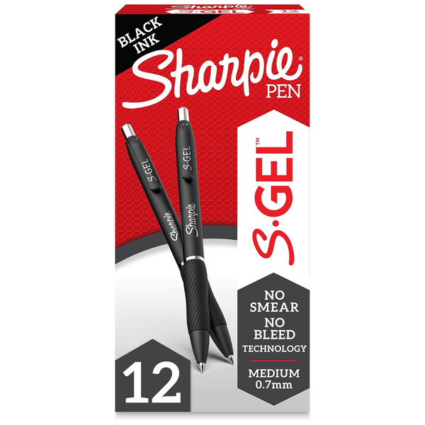 Sharpie 12-Count Medium Point Black Ink Gel Pens