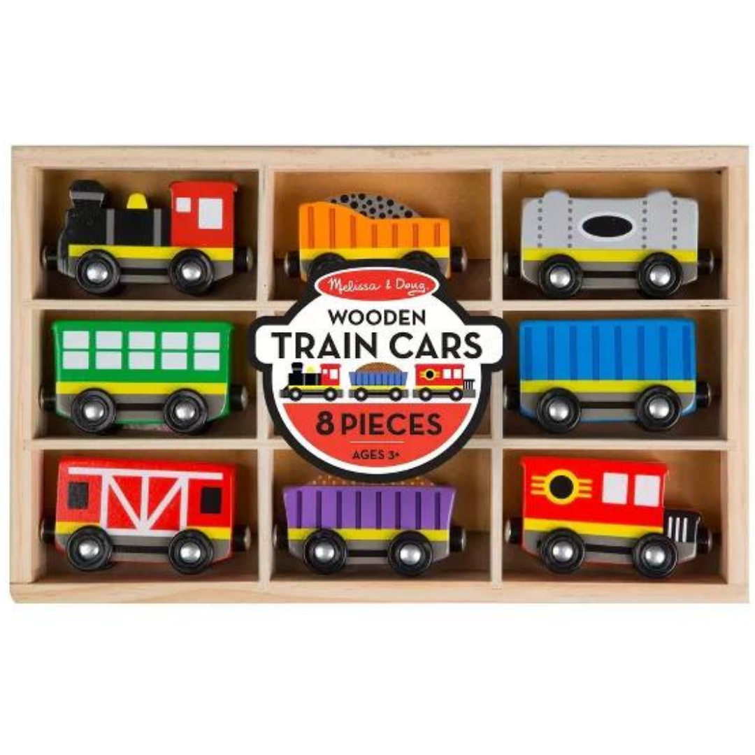 8-Piece Melissa & Doug Magnetic Wooden Train Cars Set