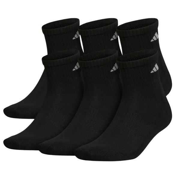 6-Pairs adidas Men's Athletic Cushioned Quarter Socks