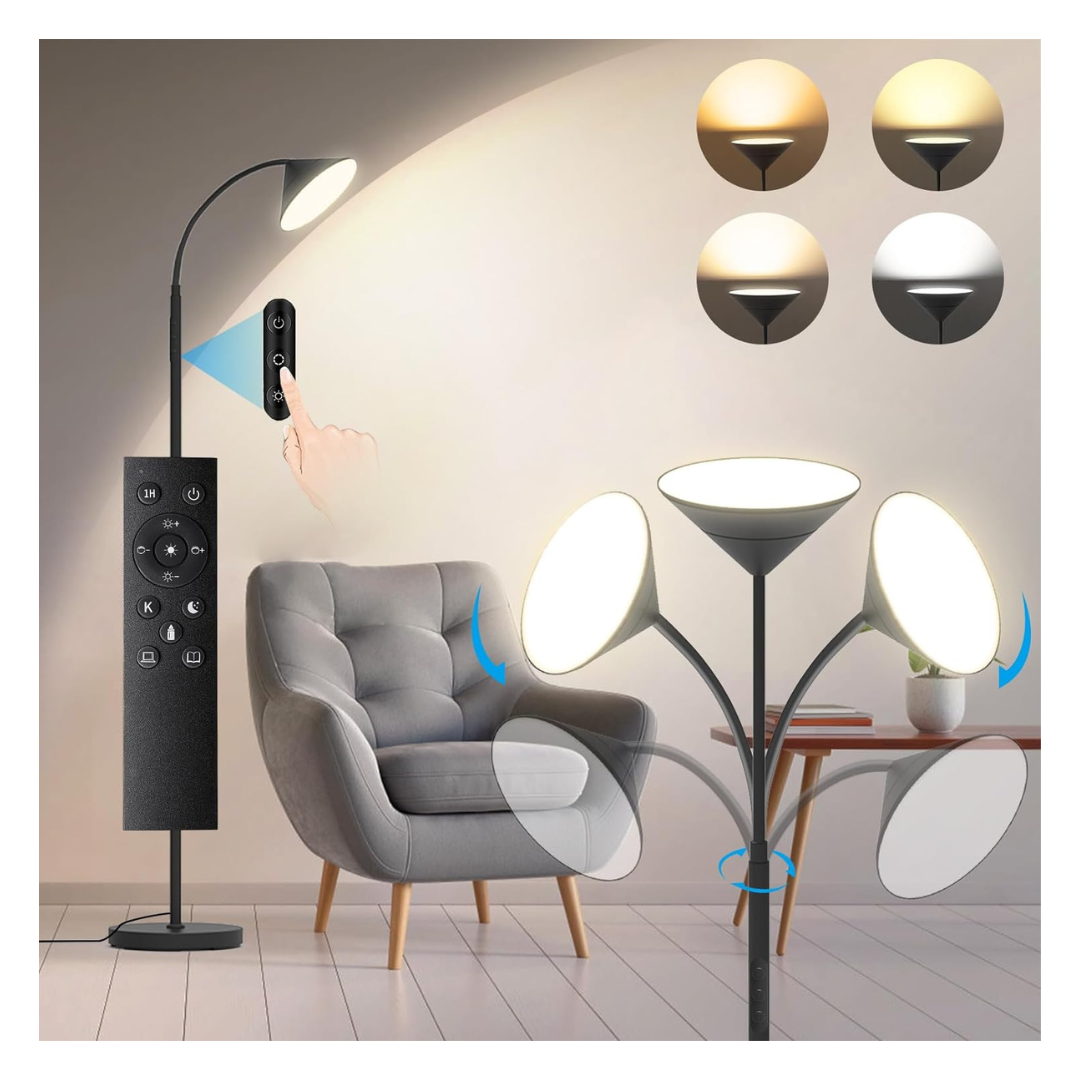 18W 76" Super Bright LED Floor Lamps W/ Remote & Touch Control