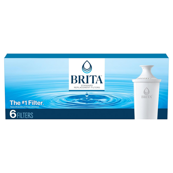 6-Pack Brita Standard Pitchers & Dispensers Replacement Water Filters