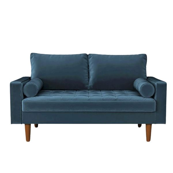 Mid Century 50.39" Modern Velvet Upholstered Tufted Loveseat