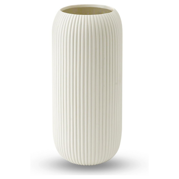 8" Modern White Ceramic Flower Vase