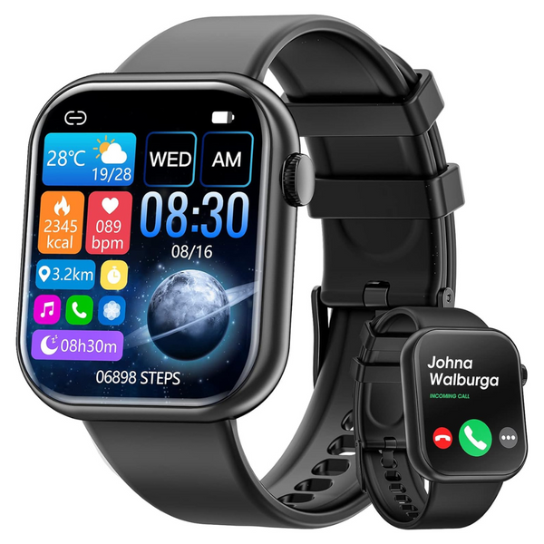 Unisex Waterproof 1.85" Fitness Tracker Smart Watch (2023 Release)