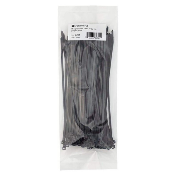 100-Pack Monoprice 8" 40LBS Cable Tie (Black)