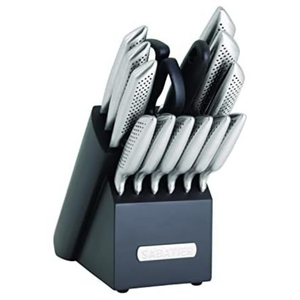 15-Piece Sabatier Ergonomic Textured High-Carbon Kitchen Knife Set