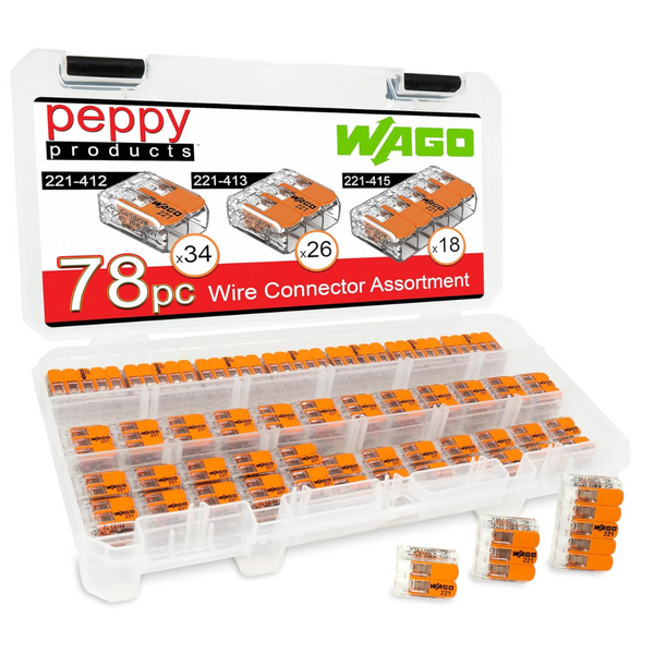 78-Piece WAGO 221 Lever-Nuts Compact Splicing Wire Connector Assortment