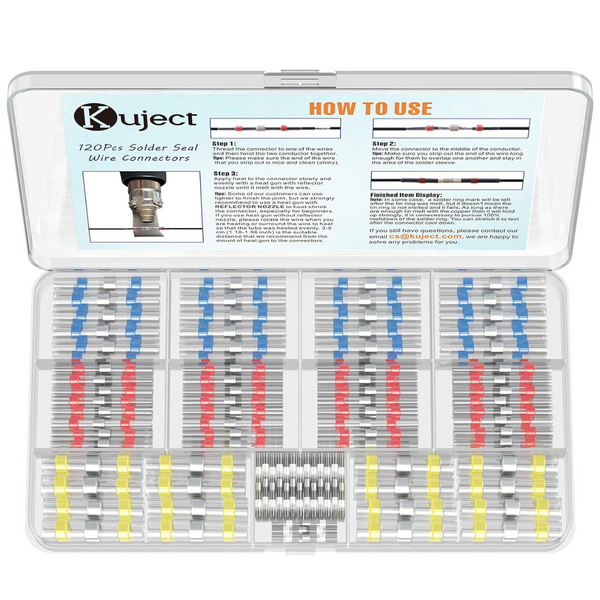 120-Count Kuject Self-Solder Heat Shrink Butt Wire Connectors