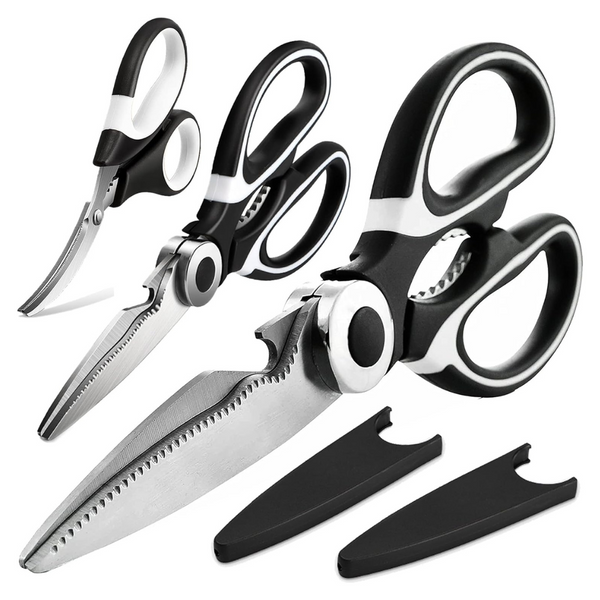 3-Pack Omdar Food Grade Multipurpose Sharp Kitchen Scissors