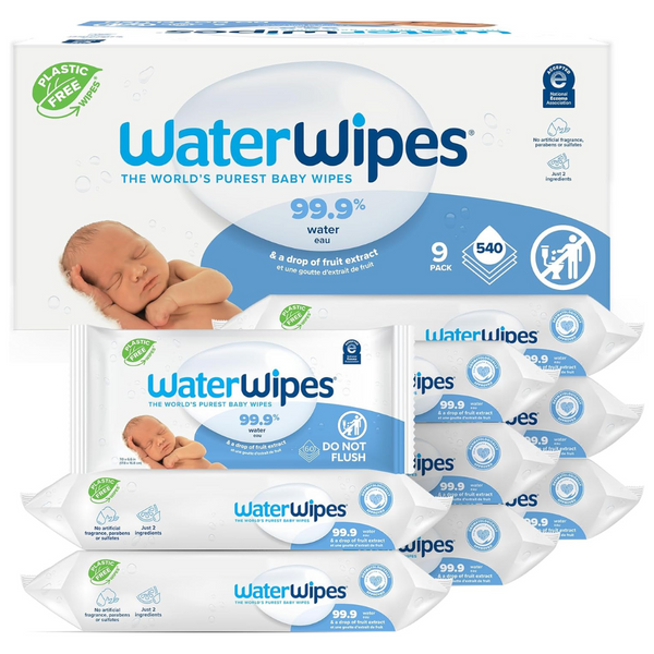 540-Count (9x60-Ct) WaterWipes Sensitive Baby Wipes