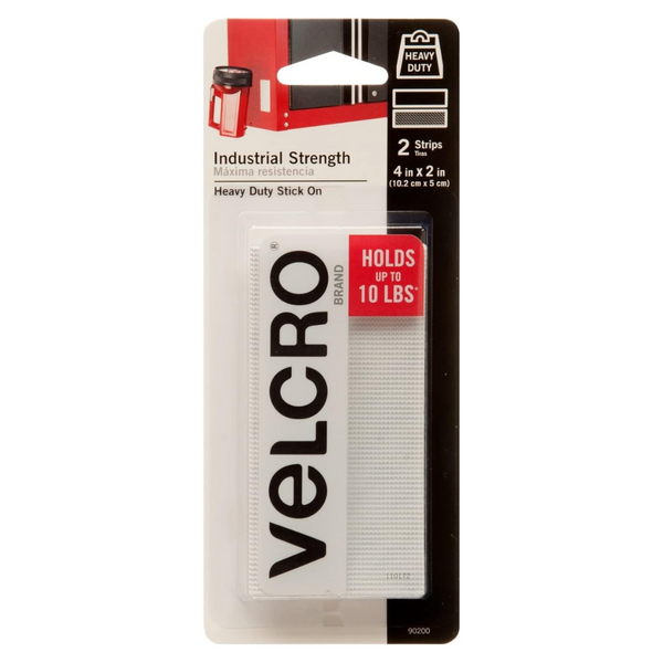 2-Pack Velcro 4" x 2" Industrial Strength Stick-On Adhesive Fasteners