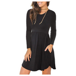 Women's Long Sleeve Tunic Swing Dresses