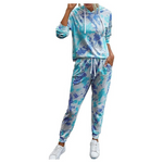 Women's Tie Dye Two Piece Tracksuit Set