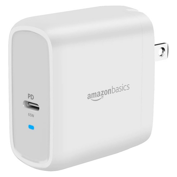 Amazon Basics 65W One-Port GaN USB-C Wall Charger With PD