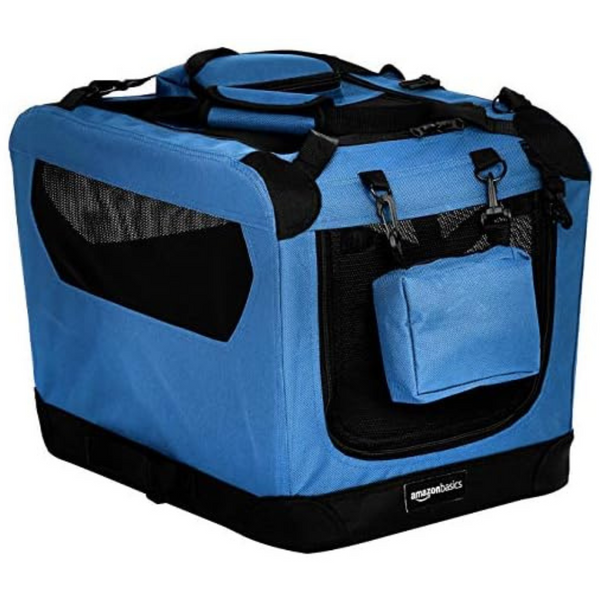 Amazon Basics 2" Folding Portable Pet Crate Carrier (2 Colors)