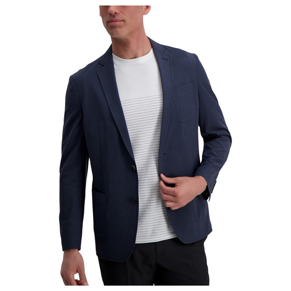 Haggar Men's Smart Wash Blazer & Jackets (Heather Navy, 36-38-R)