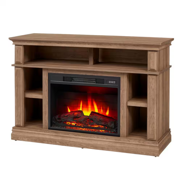 Wolcott 48" Media Console Electric Fireplace In Prairie Ash