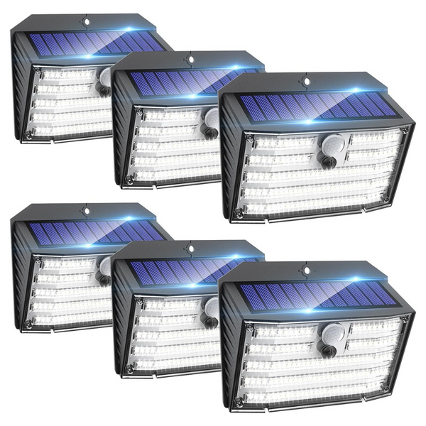 6-Pack Wireless 126 LED Motion Sensor Security Solar Lights With 3 Modes