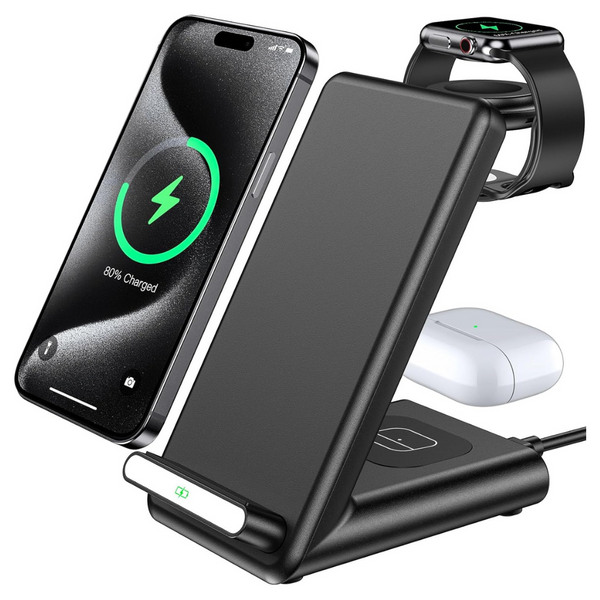 3-In-1 Wireless Foldable Charging Station With Adapter