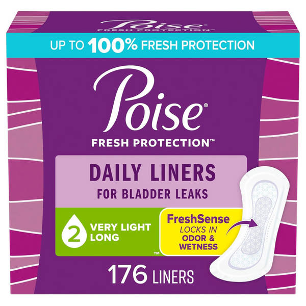 176-Count (4-pk x 44-ct.) Poise Incontinence Daily Liners