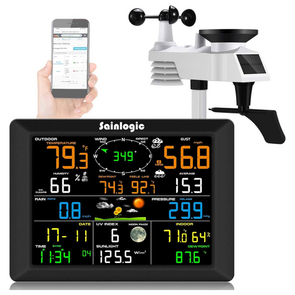 Sainlogic 7-in-1 WiFi Wireless Weather Station With 8.3" Color Display