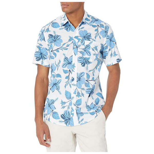 Amazon Essentials Men's Slim-Fit Short-Sleeve Print Shirt