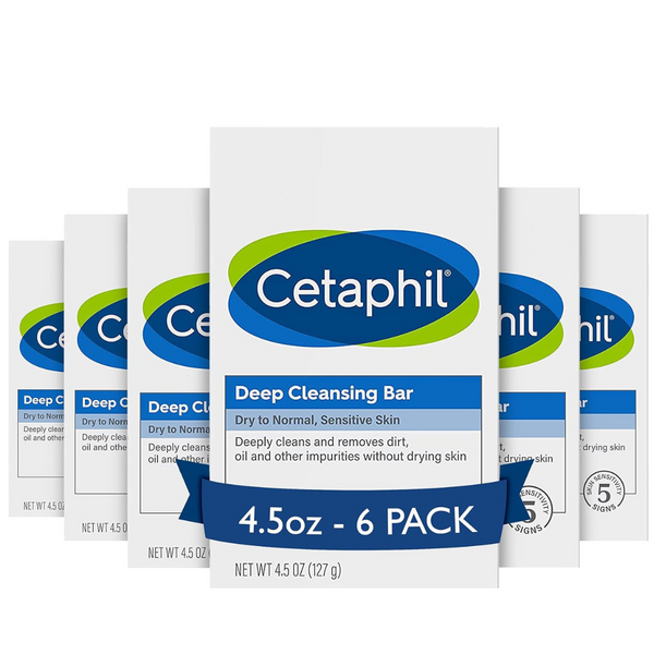 Cetaphil Deep Cleansing Face and Body Bars, Pack Of 6